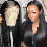 Wavymy 13x6 Lace Straight Hair  Frontal Wigs Pre Plucked Hairline Lace Frontal Human Hair Wigs  180% Density