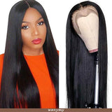 Wavymy 13x6 Lace Straight Hair  Frontal Wigs Pre Plucked Hairline Lace Frontal Human Hair Wigs  180% Density