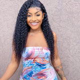 Wavymy Kinky Curly Hair 360 Lace Front Wig Human Hair Wig Natural Black