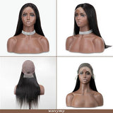 Wavymy 13x6 Lace Straight Hair  Frontal Wigs Pre Plucked Hairline Lace Frontal Human Hair Wigs  180% Density