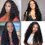 Wavymy Loose Deep Wave Virgin Hair Weave 3 Bundles With 13x6 Lace Frontal