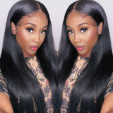 Wavymy 360 Straight Lace Front Wig Virgin Human Hair Natural Black Hair
