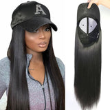Wavymy Straight Baseball Cap Wigs With Hair Attached Hat Wigs With Human Hair