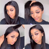 Wavymy 360 Straight Lace Front Wig Virgin Human Hair Natural Black Hair
