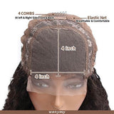 Wavymy 4x4 Lace Closure Body Wave Wig Natural Color Human Hair 180% Density