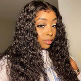 Wavymy Deep Wave 360 Lace Front Wig Human Hair Wig Natural Black