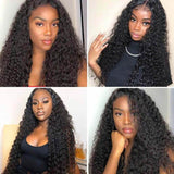 Wavymy Deep Wave 360 Lace Front Wig Human Hair Wig Natural Black
