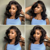 Wavymy 4x4 Lace Closure Body Wave Wig Natural Color Human Hair 180% Density