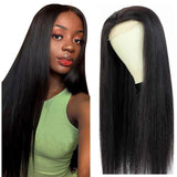 Wavymy Straight 4x4 Transparent Lace Closure Wig Human Hair Wig 180% Density