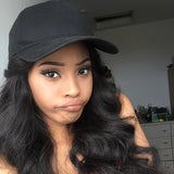 Wavymy Body Wave Natural Color Hat Wigs With Human Hair Baseball Cap Wigs With Hair Attached