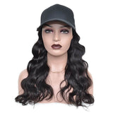 Wavymy Body Wave Natural Color Hat Wigs With Human Hair Baseball Cap Wigs With Hair Attached
