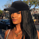 Wavymy Straight Baseball Cap Wigs With Hair Attached Hat Wigs With Human Hair