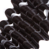 Wavymy Loose Deep Wave Hair Weave 3 Bundles With 4x4 Lace Closure 100% Human Virgin Hair