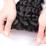 Wavymy Loose Deep Wave Human Hair 13x4 Lace Frontal With 4 Bundles