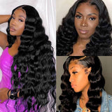 Wavymy Loose Deep Wave 5x5 Lace Closure With 3 Bundles Human Virgin Hair Weave