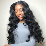 Wavymy Loose Wave 4x4 Transparent Lace Closure Wigs Human Hair Wigs 180% Density