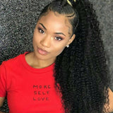 Wavymy Kinky Curly Drawstring Ponytail Wrap Around Ponytail Human Hair
