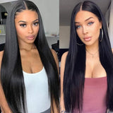 Wavymy 13x6 Lace Straight Hair  Frontal Wigs Pre Plucked Hairline Lace Frontal Human Hair Wigs  180% Density