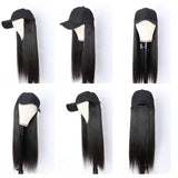 Wavymy Straight Baseball Cap Wigs With Hair Attached Hat Wigs With Human Hair
