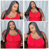 Wavymy Straight 4x4 Transparent Lace Closure Wig Human Hair Wig 180% Density