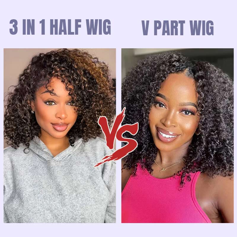 3 in 1 Half Wig vs. V Part Wig, How to Choose?