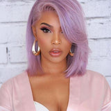 Wavymy Side Part Colored Bob Wigs 7x5 Lace Closure Wig Wear & Go Glueless Wigs Dome Cap 250% Density