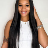 Wavymy Upgrade Straight No Leave Out V Part Wig Human Hair Wear Go Glueless V Part Wig For Women 180% Density