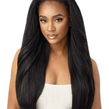 Wavymy Upgrade Half Wig Kinky Straight Wig Human Hair No Glue No Lace Wig For Women 180% Density