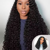 Buy 1 Get 1 | M-Cap 9x6 Wear Go Kinky Curly Pre-bleached Wig & Loose Deep 13*4*1 Lace Part Wigs 180% Density