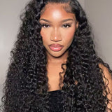 Wavymy Upgrade 3 In 1 Half Wigs Water Wave No Lace No Glue Human Hair For Women 180% Density