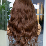 Wavymy Chestnut Brown Layered Cut Loose Wave Wear Go Glueless Wigs 6x4 Lace Closure Wigs 180% Density