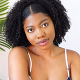 Wavymy Half Wig Kinky Curly Upgrade No Lace No Glue Human Hair Wigs 180% Density