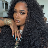 Wavymy Upgrade Half Wigs Water Wave No Lace No Glue Human Hair For Women 180% Density