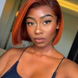 Wavymy Side Part Colored Bob Wigs 7x5 Lace Closure Wig Wear & Go Glueless Wigs Dome Cap 250% Density