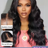 $100 Off Code: W100 | Wavymy Body Wave Pre-plucked Wear Go Glueless HD Lace Wigs 4x6 Lace Closure Wigs 180% Density