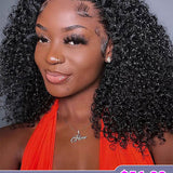 $100 Off Code: W100 | Wavymy Kinky Curly 13x4 Lace Frontal Short Bob Wigs 14 Inch  Human Hair 180% Density