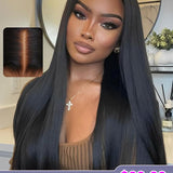 $100 Off Code: W100 | Wavymy Straight M-Cap 9x6 Lace Wear Go Pre Cut Glueless Pre-bleached Wigs 180% Density