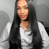 Wavymy Upgrade 13x6 Max Lace Layered Cut Straight Wear & Go Wigs Dome Cap Glueless Wigs 180% Density