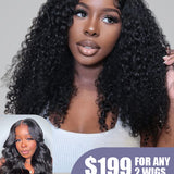 $199 For Any 2 | Pre-bleached 4x6 Wear Go Body Wave Wigs & Kinky Curly 13x4x1 Lace T-Part Wigs 180% Density