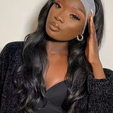 Wavymy Body Wave Headband Wig 100% Virgin Human Hair Half Wig Natural Hairline No Glue Wigs