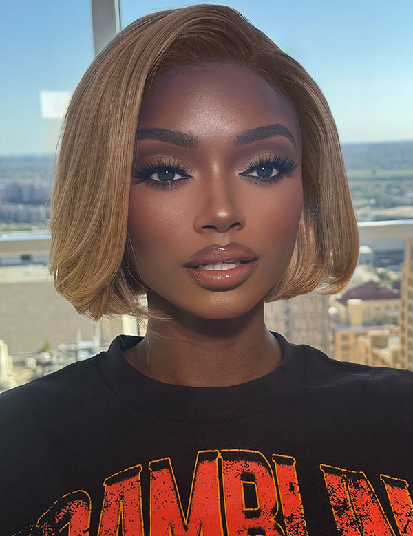 Wavymy 33# Color & 27# Color Blowout Layered Wave Bob Wigs M-Cap 9x6 Pre-Cut Lace Wear Go Glueless Wigs