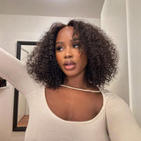 Wavymy Pre-bleached Glueless HD Lace Wear & Go Kinky Curly Bob Wig Dome Cap 4x6 Lace Closure Wigs 180% Denisity
