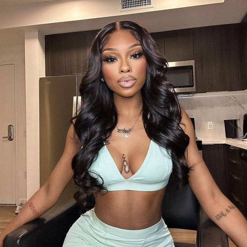 Wavymy Pre-bleached HD Lace Wear Go Wigs Dome Cap Glueless 4x6 Lace Closure Wig Body Wave 180% Denisity