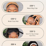 Wavymy Kinky Curly Scarf Wigs 100% Virgin Human Hair Headband Wig No Glue & No Sew Natural Color