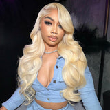 Wavymy Pre Cut  613 Ash Blonde  Colored Wear GO Glueless 4x6 Lace Closure 180% Blonde Color Perfect Summer Wig