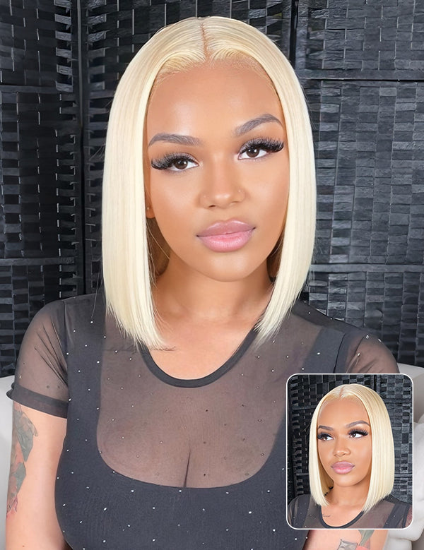 Wavymy Straight Bob Wear Go Glueless Wigs 7x5 Lace Closure Wigs 180 Denisity 8-14 Inches Human Hair