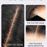 Wavymy Skin Lace M-Cap 9x6 Body Wave HD Lace Wear Go Wigs Pre-bleached Wigs 180% Density
