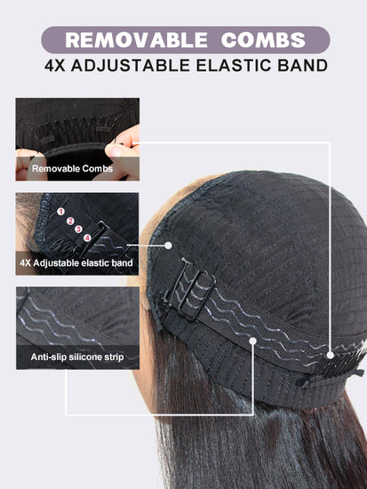 Anti-Slip Elastic Band and 3 Movable Combs