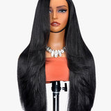 Wavymy C-Part Yaki Straight Layered Cut Pre-Styled Wear Go Glueless 7x5 Lace Wig Human Hair Wig