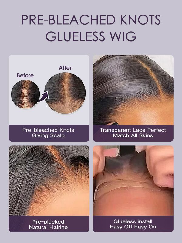 glueless bleached knots wig